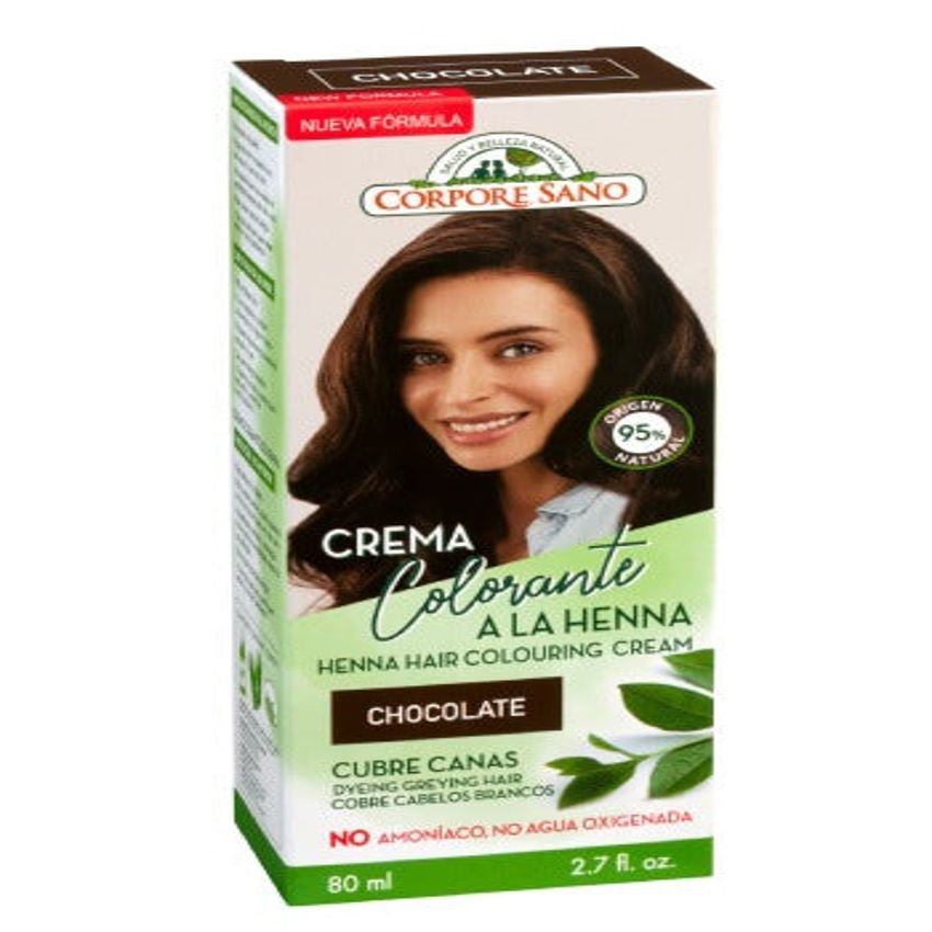 Crema Colorante a la Henna Chocolate · Corpore Sano · 80 ml