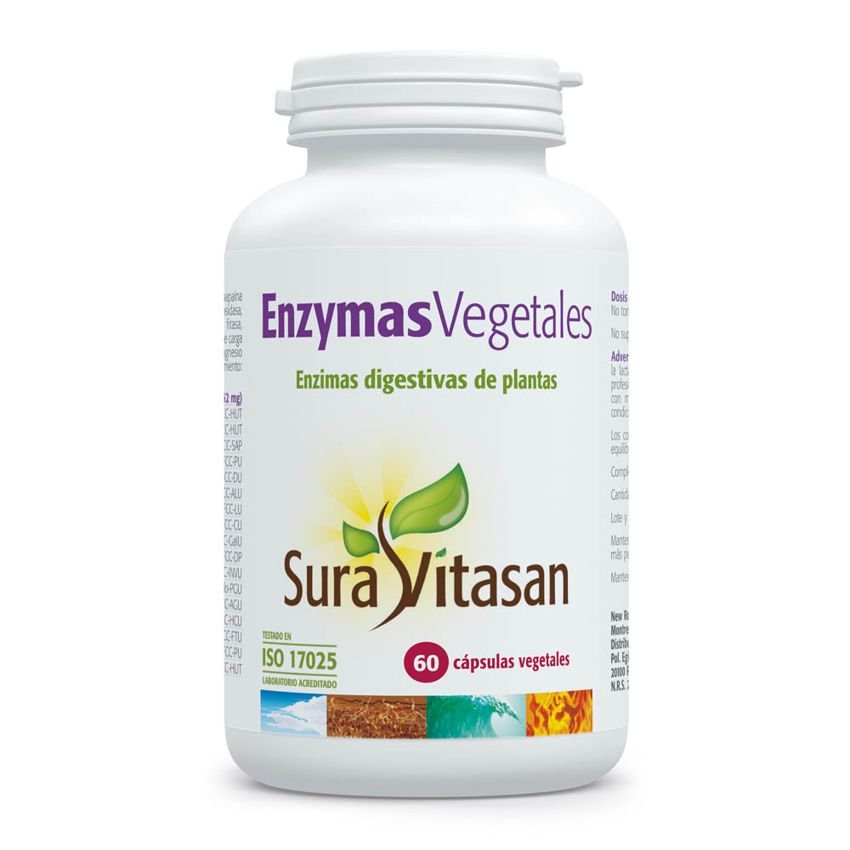 Enzymas Vegetales · Sura Vitasan · 60 cápsulas