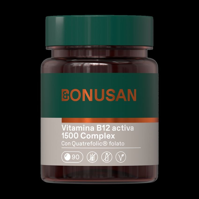 Vitamina B12 activa 1500 Complex · Bonusan · 90 comprimidos