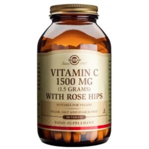 Vitamina C con Rose Hips (Escaramujo) 1.500 mg · Solgar · 180 comprimidos