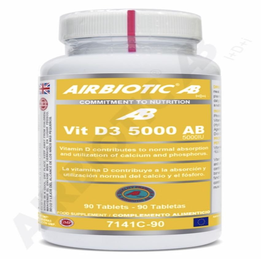 Vitamina D3 AB 5.000 UI · Airbiotic · 90 comprimidos