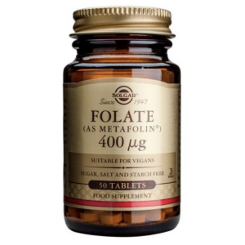 Folato (Metafolin®) 400 mcg · Solgar · 50 comprimidos
