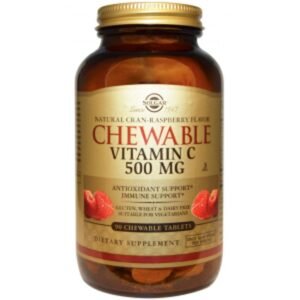 Vitamina C Masticable 500 mg - Sabor Frutas del Bosque · Solgar · 90 comprimidos