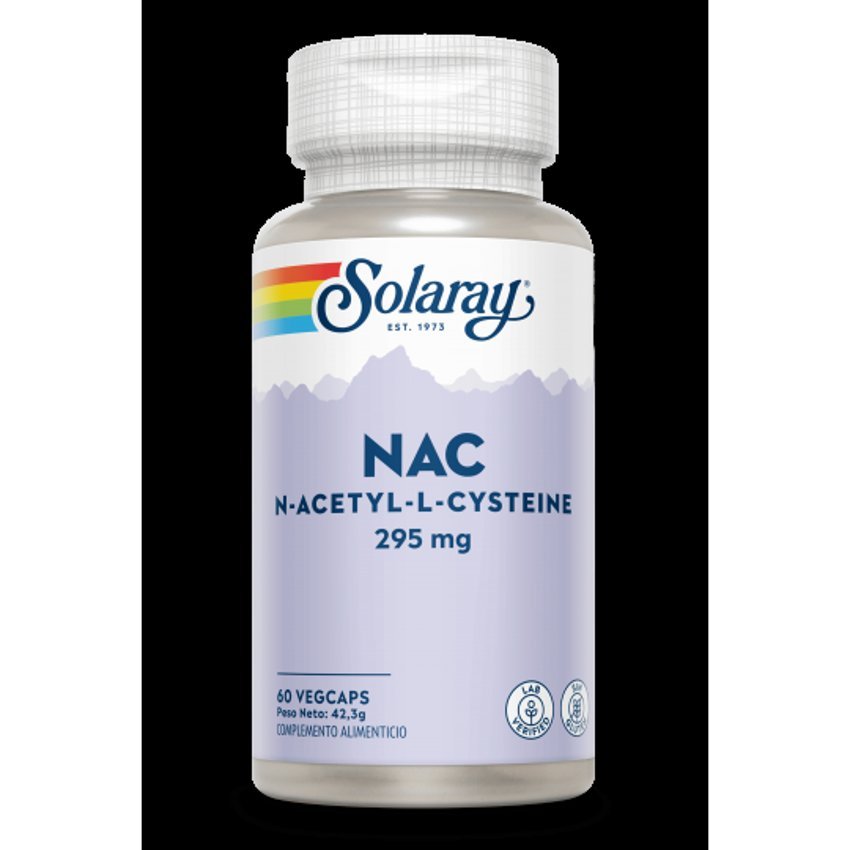 NAC (N-Acetil-Cisteina) 295 mg · Solaray · 60 cápsulas