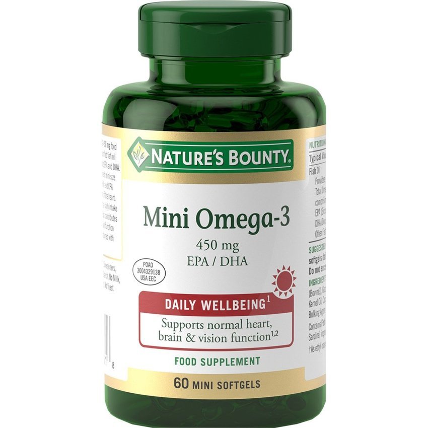 Mini Omega-3 · Nature's Bounty · 60 perlas