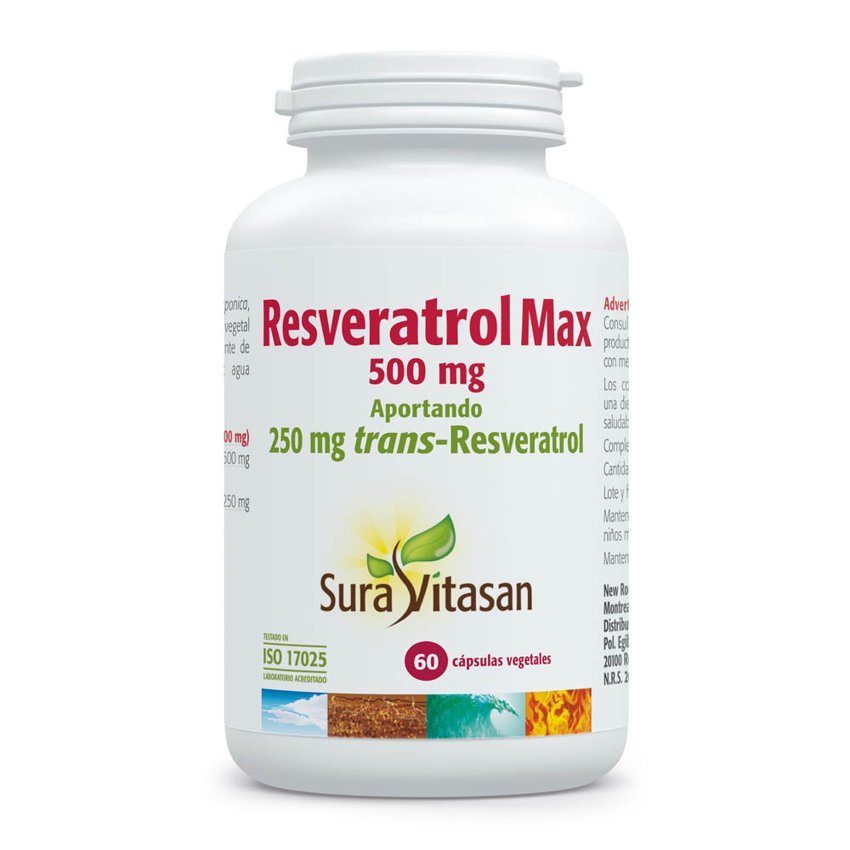 Resveratrol Max 500 mg · Sura Vitasan · 60 cápsulas
