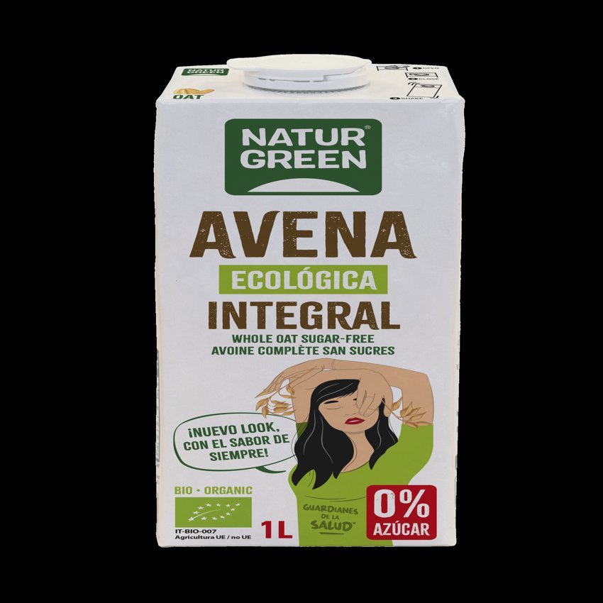 Bebida de de Avena Integral 0% azúcares Bio · Naturgreen · 1 litro