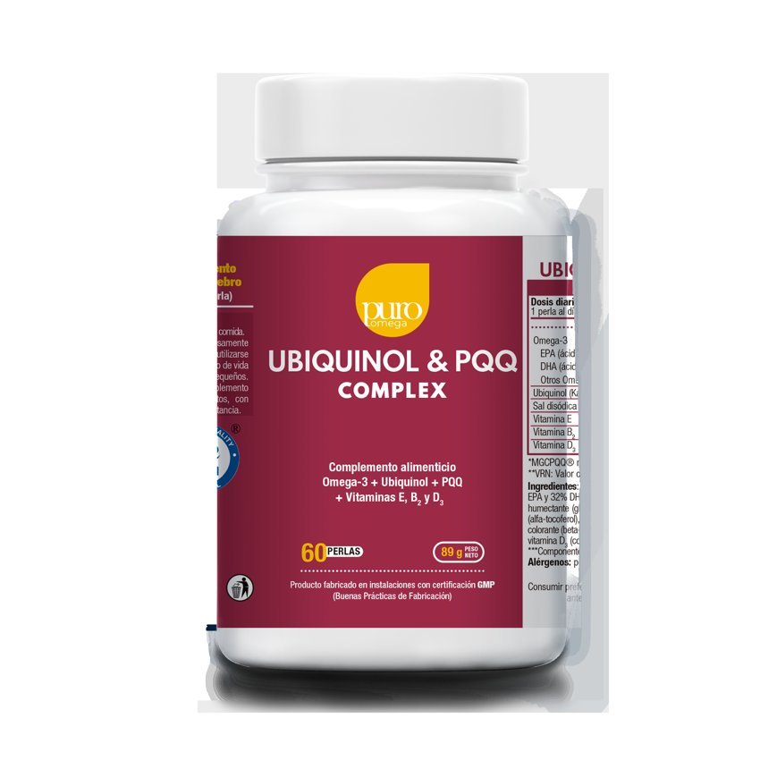 Ubiquinol & PQQ Complex · Puro Omega · 60 perlas