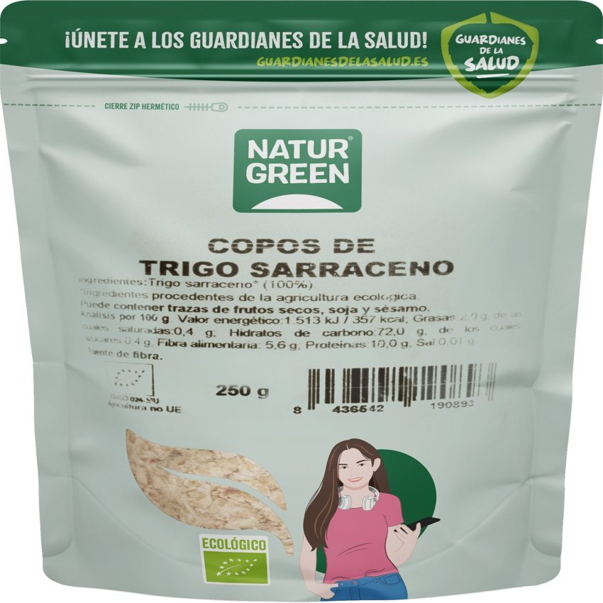Copos de Trigo Sarraceno Bio · Naturgreen · 250 gramos
