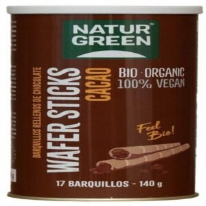 Barquillos Rellenos de Chocolate · Naturgreen · 140 gramos