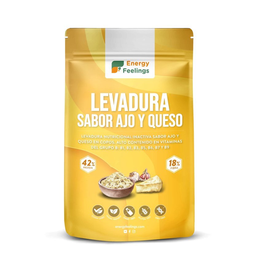 Levadura Nutricional Sabor Ajo y Queso · Energy Feelings · 250 gramos