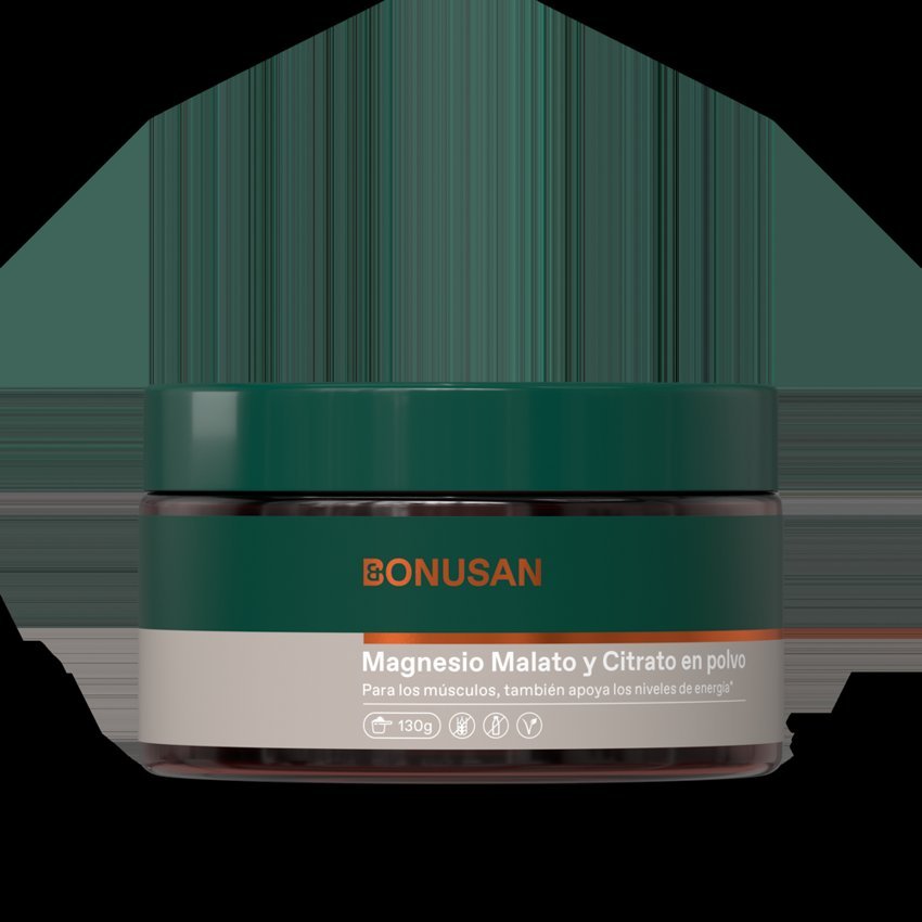 Magnesio Malato y Citrato en Polvo · Bonusan · 120 gramos