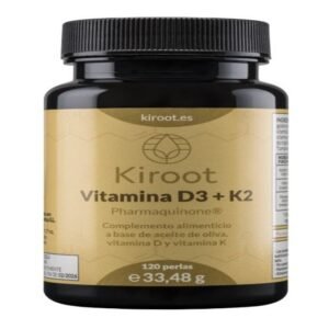 Vitamina D3 y K2 · Kiroot · 120 perlas