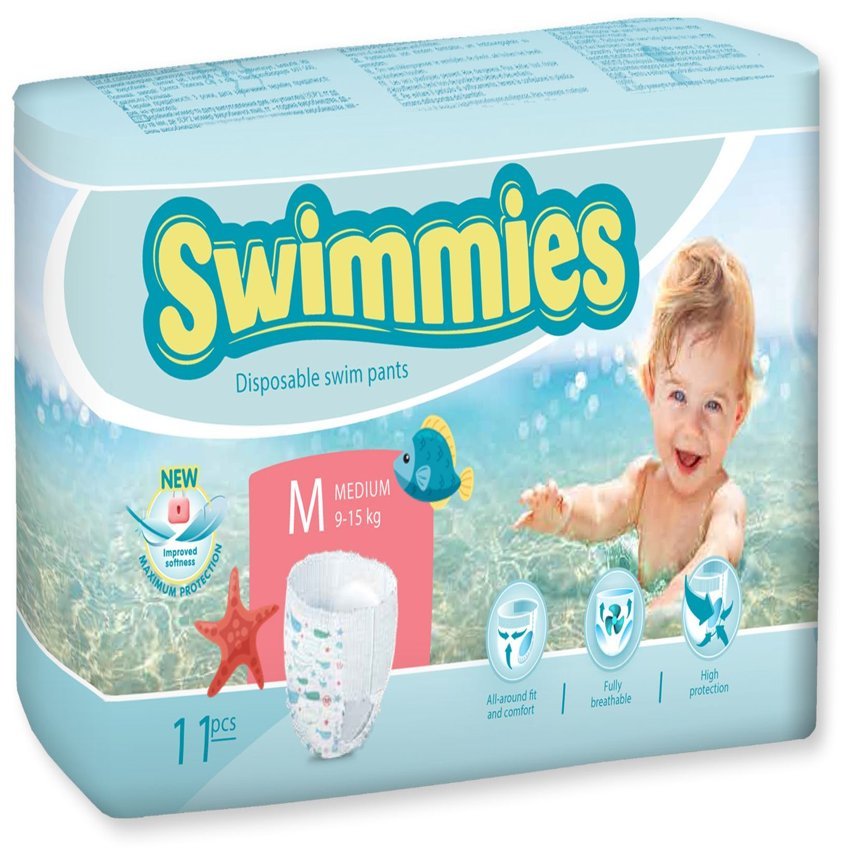 Pañal Bañador Desechable Talla M · Swimmies · 11 unidades