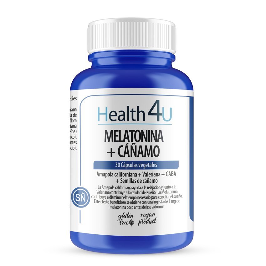 Melatonina + Cáñamo · Health4U · 30 cápsulas