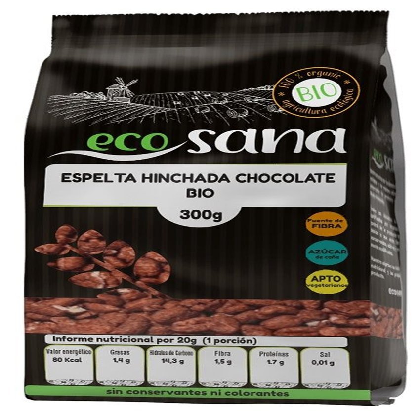 Espelta Hinchada con Chocolate Bio · Ecosana · 300 gramos