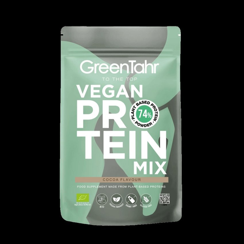 Proteína Vegana Mix Eco 74% Cacao · Green Tahr · 750 gramos