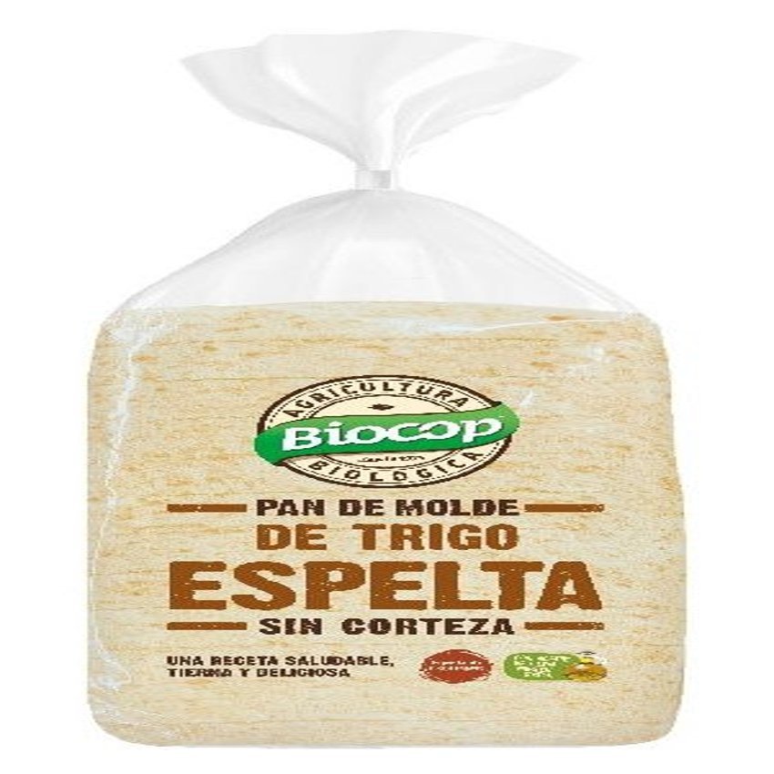 Pan de Molde de Trigo Espelta Sin Corteza · Biocop · 300 gramos