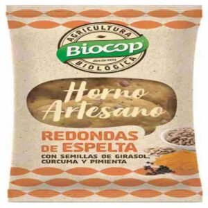 Redondas de Trigo Espelta con Cúrcuma y Pimienta · Biocop · 50 gramos