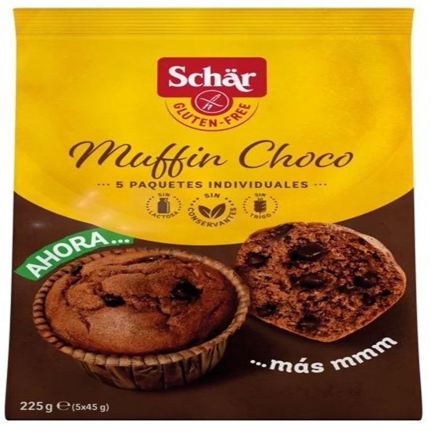 Muffins con Chocolate Sin Gluten · Schär · 5x45 gramos