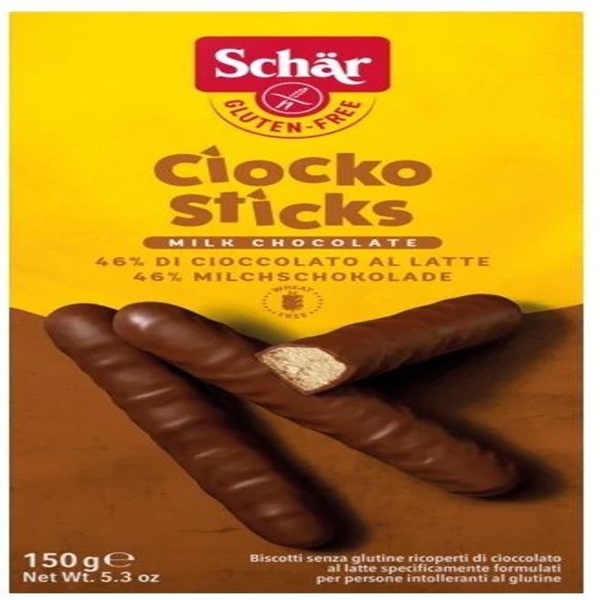 Sticks de Chocolate Sin Gluten · Schär · 150 gramos