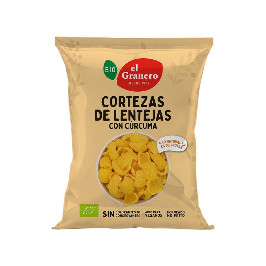 Cortezas de Lentejas con Cúrcuma · El Granero Integral · 65 gramos
