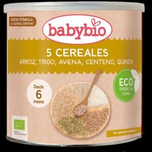 Papilla 5 Cereales Arroz, Trigo, Avena, Centeno y Quinoa · Babybio · 220 gramos